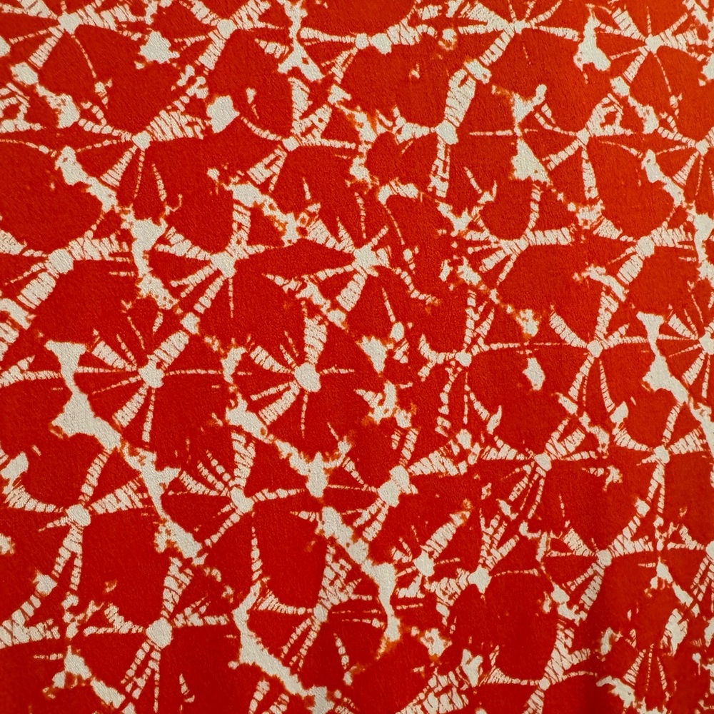 NWT CHAUS New York Women's Orange Leaf Print Faux Wrap Sleeveless Top Size L - Picture 6 of 10